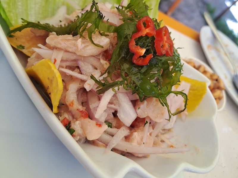 Eine sehr leckeres Fischgericht, das sich Ceviche nennt, gab es auch zum Essen.