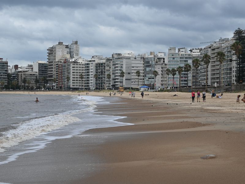 Ein Strand von vielen in der Stadt, die auch rege genutzt werden. Natürlich mit Palmen.