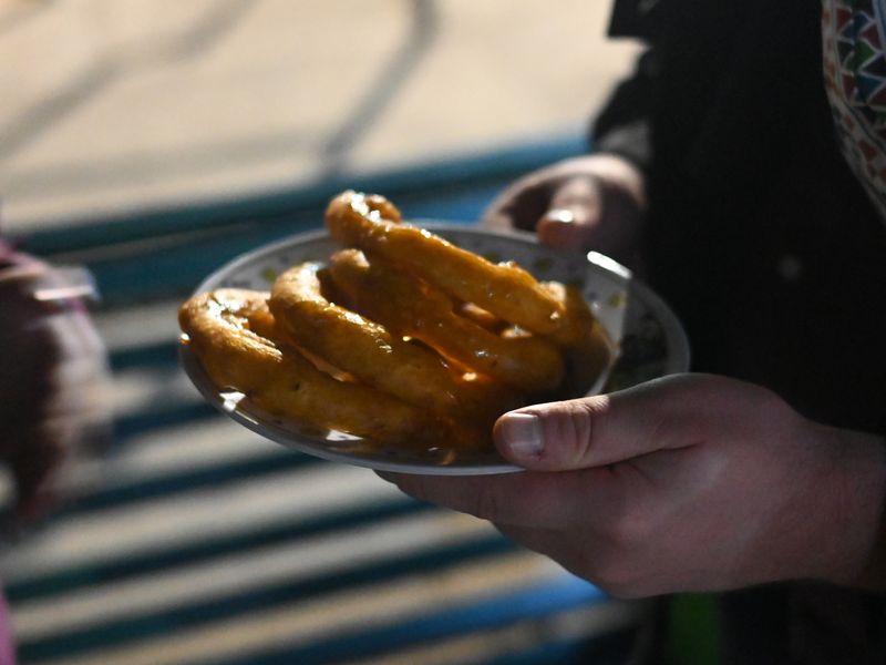 Es gab auch leckere frittierte Teigringe mit Sirup.
